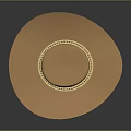 Stylish Brown Wide Brimmed Hat With Golden Decorative Band For Fashion Look