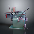 Green Desktop Computer Machine With Worktable And Mechanical Components