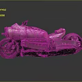 Vintage Industrial Custom Motorcycle With Metallic Body Leather Seat And Retro Design