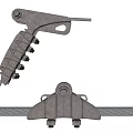 Metal Cable Clamp With Bolt Fastener And Secure Grip Structure Design 3d model