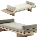 Minimalist Wooden Stool With Soft Cushioned Seat And Rolled Edge Design