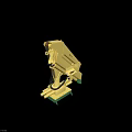Yellow Mechanical Arm For Utility Vehicle With Hydraulic System And Green Base