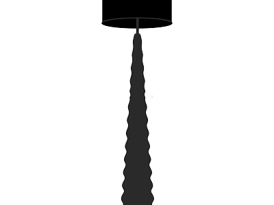 Stylish Black Floor Lamp With Spiral Stand And Cylindrical Lampshade 3d model