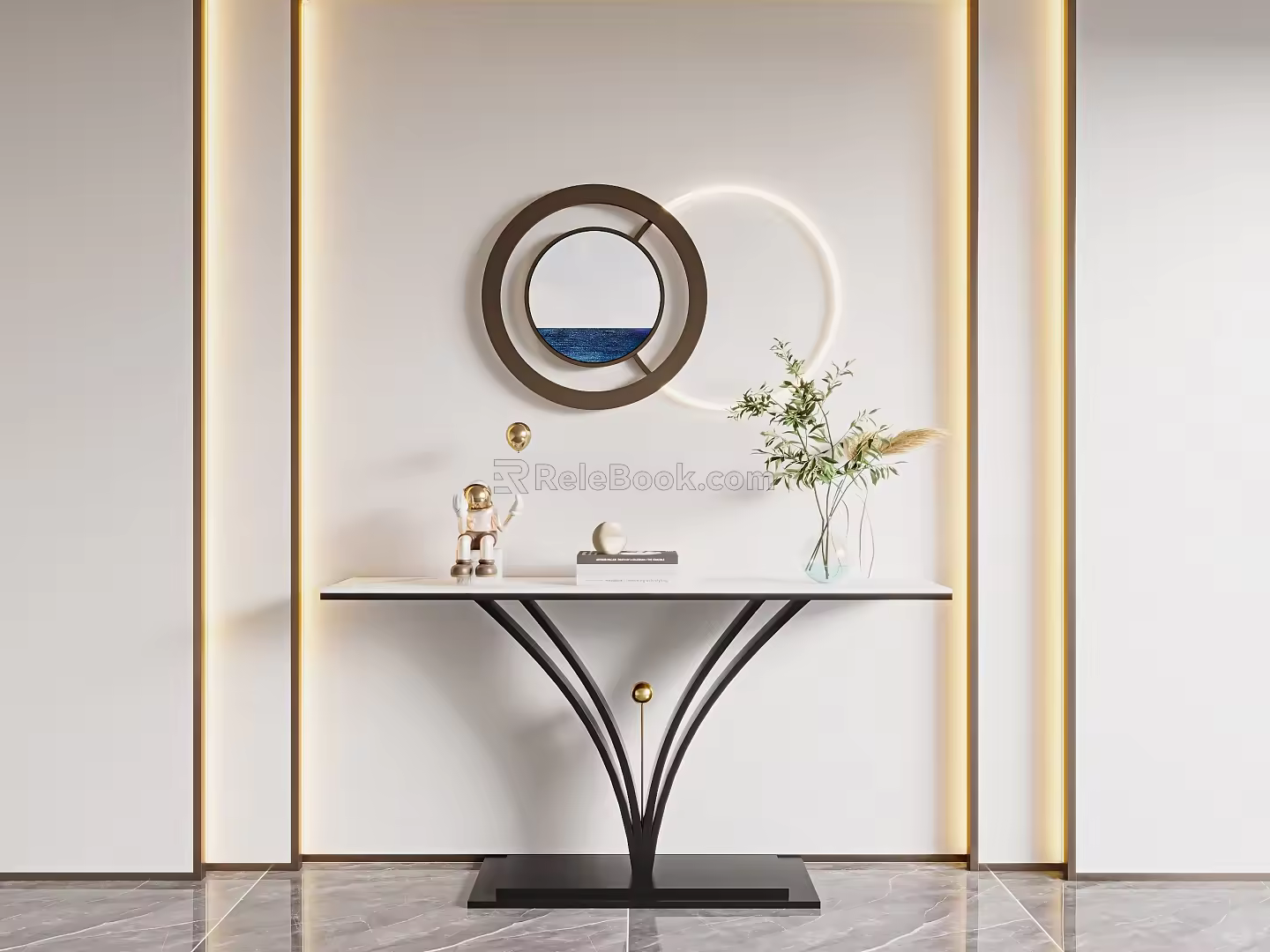 Modern End Desk 3d model