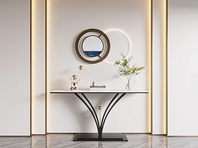 Modern End Desk 3d model