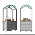Stylish White Display Shelves with Drawers on Wheels ARK CAFE Signage and Display Items