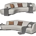Modern Multiplayer Sofa Curved Multiplayer Sofa 3d model