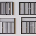 Various Styles Of Windows With Dark Frames Glass And Screens