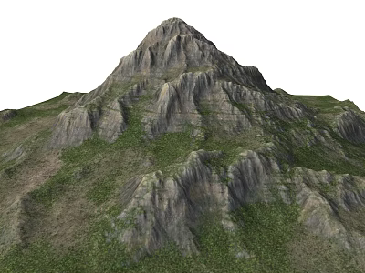Scenic Mountain Landscape with Rocky Peaks Lush Green Vegetation and Natural Terrain 3d model