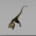Realistic 3D Dinosaur Model In Dynamic Pose With Open Mouth And Raised Tail