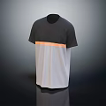 Modern Color Block T-Shirt With Dark Top Light Bottom And Orange Stripe
