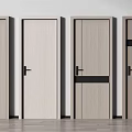 Modern Light Wood Hinged Doors With Various Panel Designs For Interior 3d model
