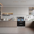 Modern Open Kitchen Interior Design With White And Wooden Cabinets Island Counter And Appliances