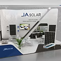 JA SOLAR Modern Exhibition Booth With Solar Product Displays And White Furniture