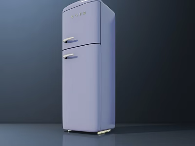 Vintage SMAD Light Purple Two Door Refrigerator Freezer Classic Design 3d model