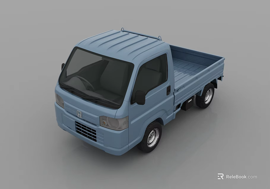 Honda Blue Single Cab Compact Truck With Open Bed And Sleek Exterior Design 3d model 