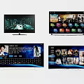 Smart TV With Ultra HD Display Showing Streaming Apps And Movie Content Interfaces