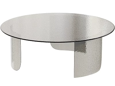 Sleek Round Glass Top Dining Table With Modern Metal Legs Design 3d model