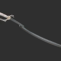 Traditional Decorative Sword With White Wrapped Handle And Blue Inlaid Blade