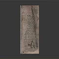 Ancient Stone Tablet Sculpture With Carved Hieroglyphs And Intricate Patterns