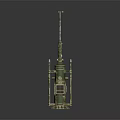 Green Equipment With Tall Slender Top Base Stand Central Control Panel And Red Small Lights