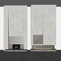 Modern Fireplace Background Wall Decorative Fireplace 3d model