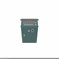 Green Industrial Control Cabinet With Red Buttons White Knobs And Control Panel Interfaces