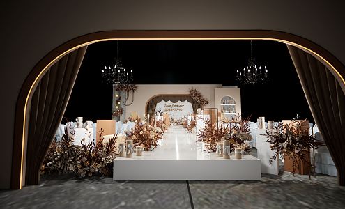 Modern Wedding Scene Wedding Stage 3d model