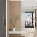Entrance partition background wall glass screen 3d model