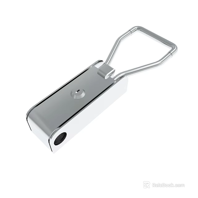 Silver Metal Buckle With Handle Hole And Polished Surface For Fastening 3d model 