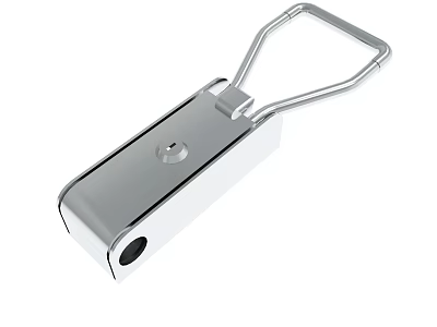 Silver Metal Buckle With Handle Hole And Polished Surface For Fastening 3d model