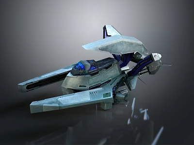 Futuristic Cosmic Spacecraft 3D Model With Blue Lighting And Advanced Structure 3d model