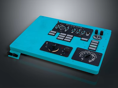 Blue Home Control Console With Knobs Buttons And Sliders For Daily Household Use 3d model