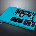 Blue Home Control Console With Knobs Buttons And Sliders For Daily Household Use