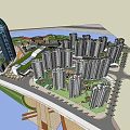 Modern Urban Architecture With Tall Buildings Green Spaces And Water Features
