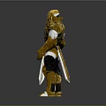 Golden Mythical Armor With Intricate Winged Details And Ornate Patterns