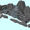 Creative Outdoor Garden Ornament With Stacked Rocks And Natural Waterfall Design