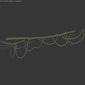 Decorative Green Vine Structure With Curved Woven Design And Hanging Elements