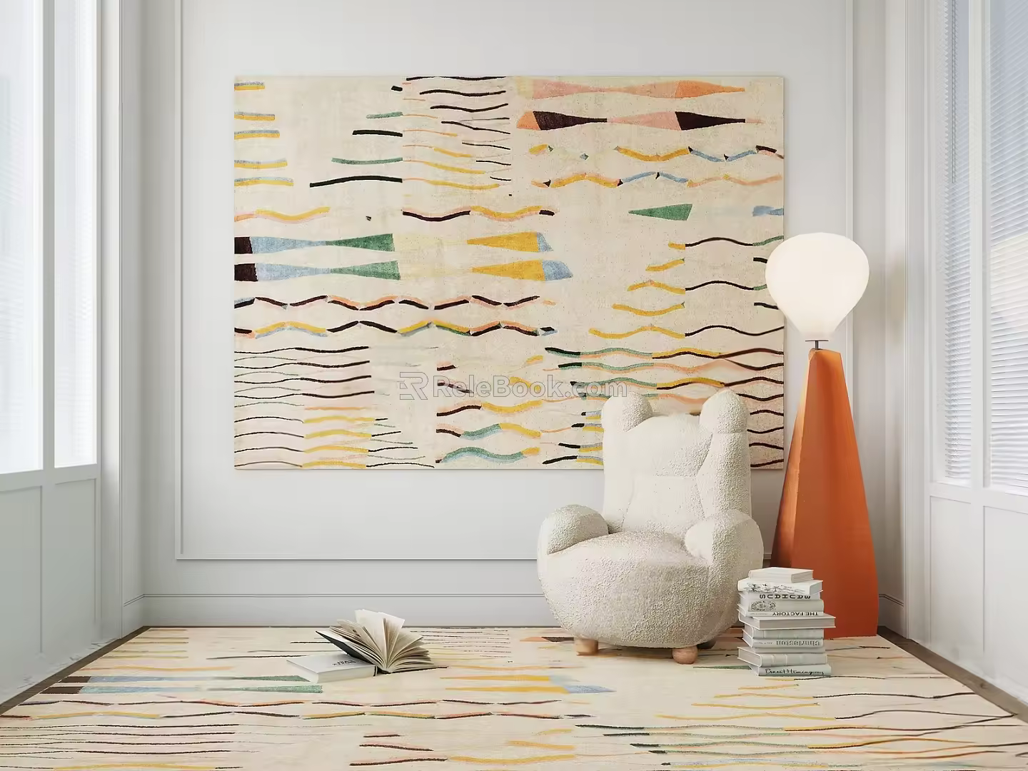 Modern Memphis Style Carpet 3d model