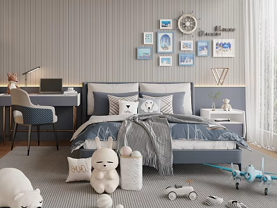 Children's Bed Boy's Bed Ornaments Toy Hanging Painting 3d model