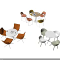 Colorful Modern Table and Chair Sets With Round Tables and Multicolored Chairs