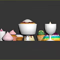 Commercial Dessert Display Equipment Showcasing Colorful Cupcakes And Cream Treats