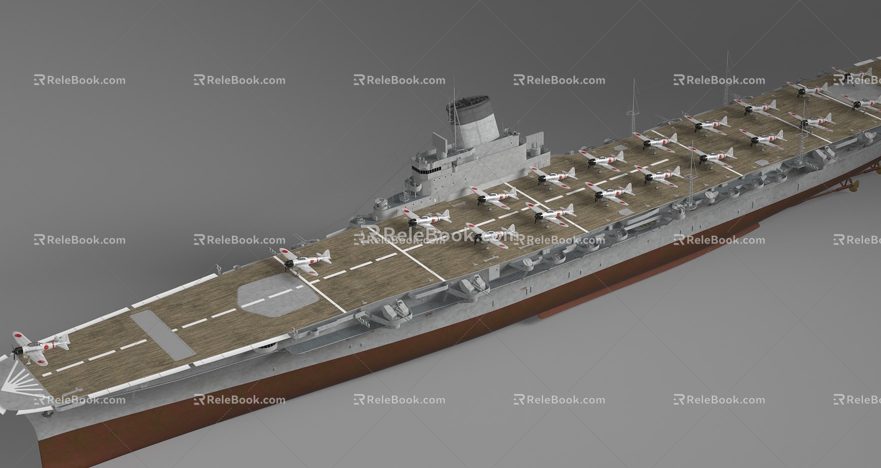 World War II aircraft carrier 3d model