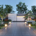 Modern courtyard courtyard landscape 3d model