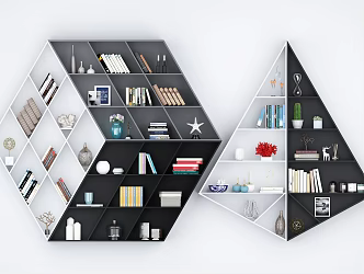 Geometric Bookshelf Modern Bookshelf 3d model