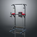 Multi functional Home Gym Fitness Machine Red Seat Black Frame Strength Training Cables Handles