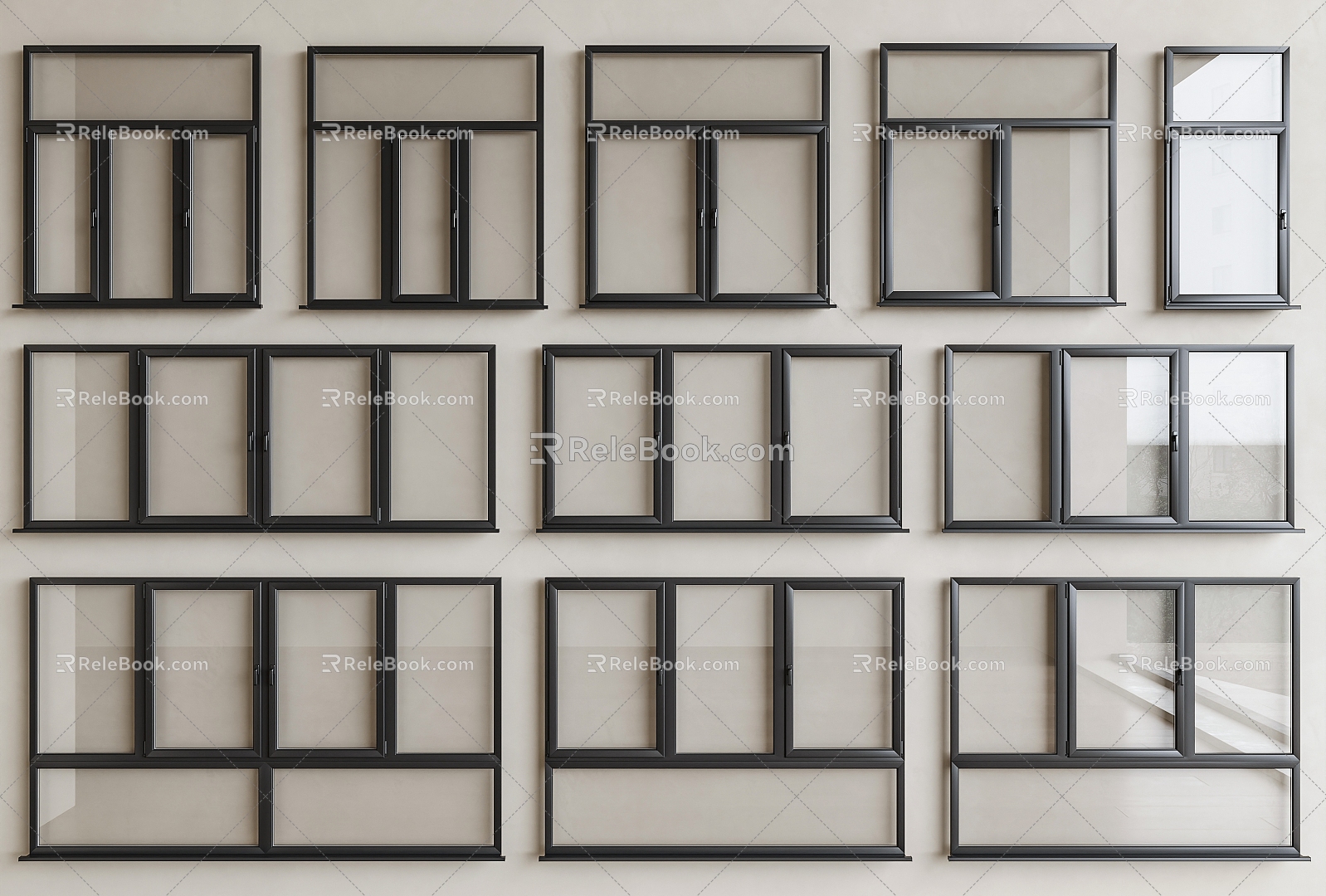 floor-to-ceiling window sliding window casement window bay window balcony window system window window window frame broken bridge aluminum window 3d model