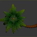 Playful Cartoon Scene With Curved Palm Tree Orange Spiral Trunk And Vibrant Green Leaves