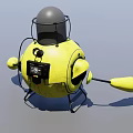 Yellow Spherical Play Equipment with Transparent Top Large Eyes Extended Arms and Metal Stand