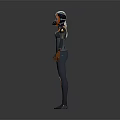 Futuristic Sci-Fi Characters In Tech Suits With Blue And Orange Glowing Details
